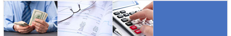 hands holding money, glasses on an open book, fingers on a calculator
